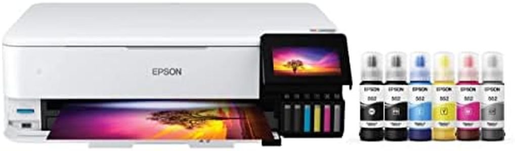 Epson EcoTank Photo ET-8550 Wireless Wide-format Color All-in-One Supertank Printer with Scanner Copier, Ethernet and 4.3-inch Colorfull Touchscreen